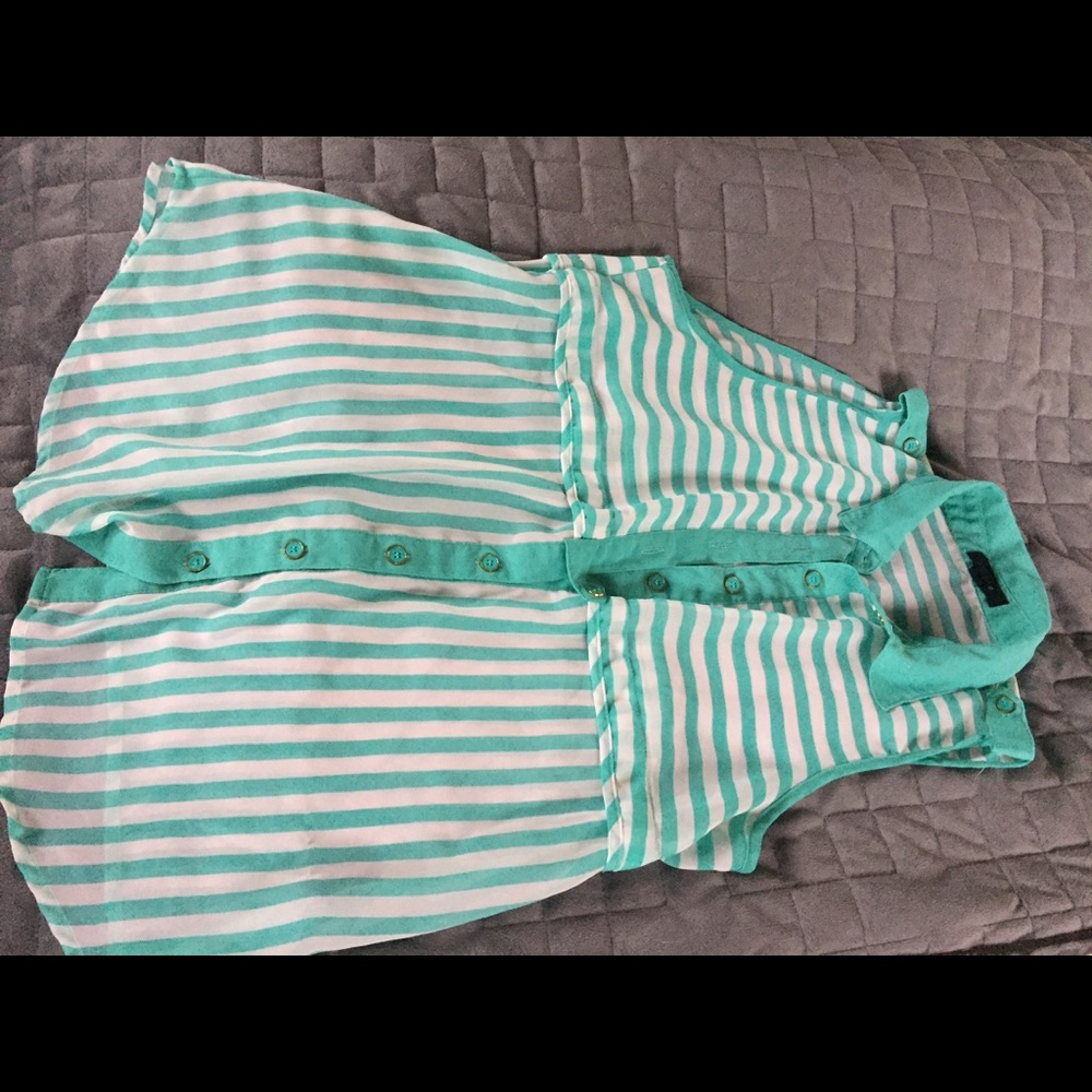 Teal stripped tank